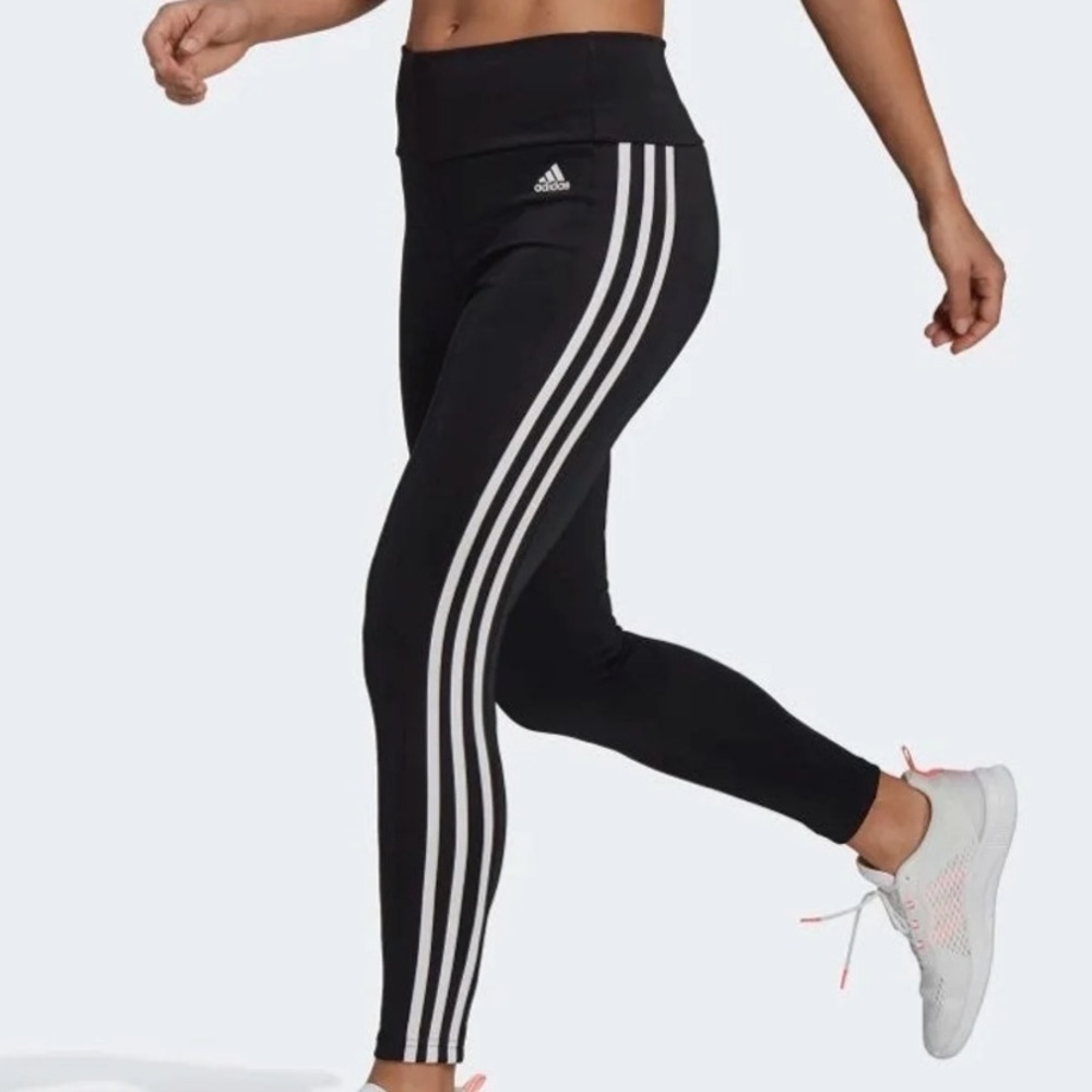 Adidas black and white striped climate pants xs